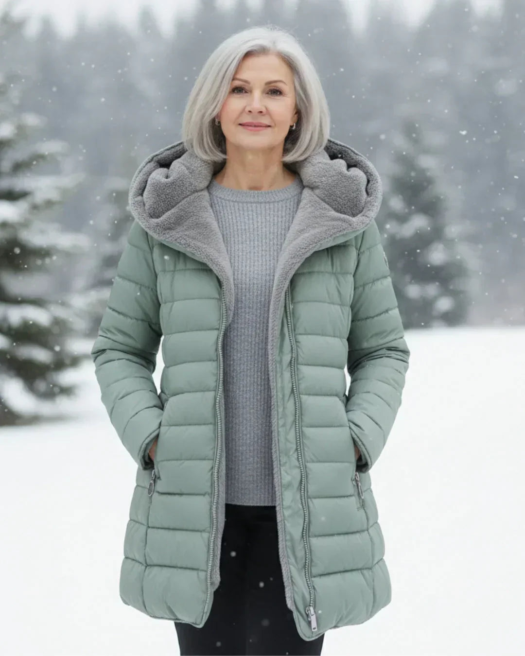 Florence | Hooded Quilted Puffer Jacket with Faux Fur Trim