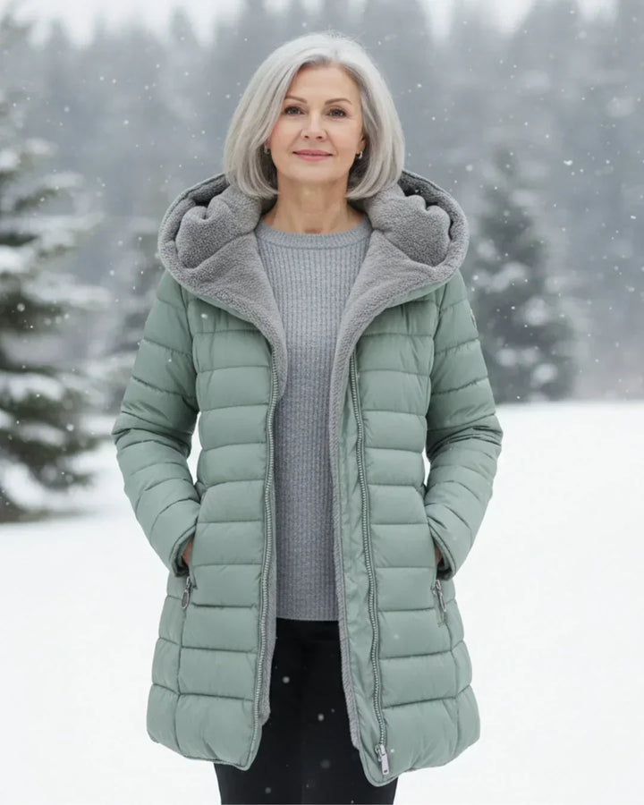 Florence | Hooded Quilted Puffer Jacket with Faux Fur Trim