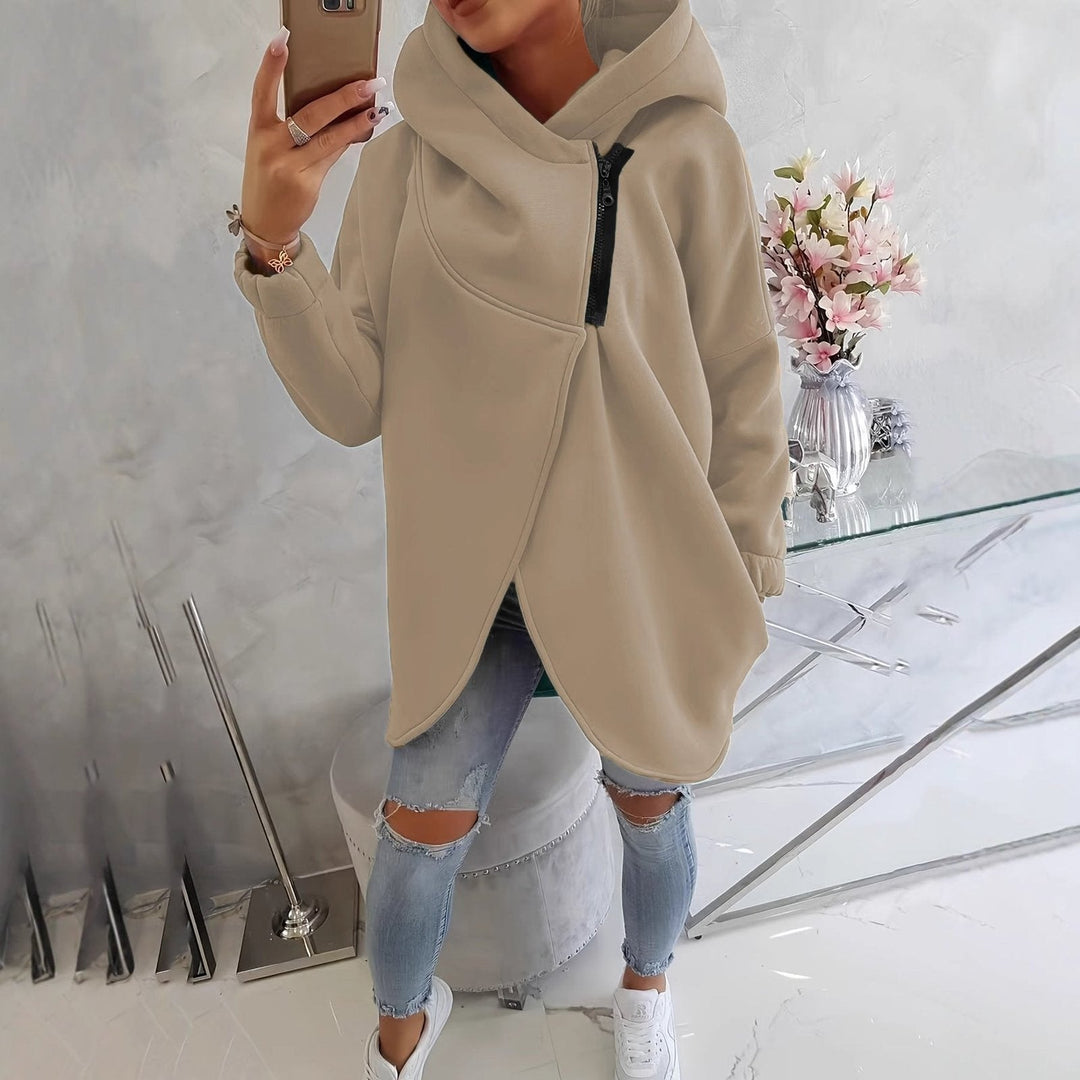 Millie | Zip Hooded Relaxed Fit Sweatshirt