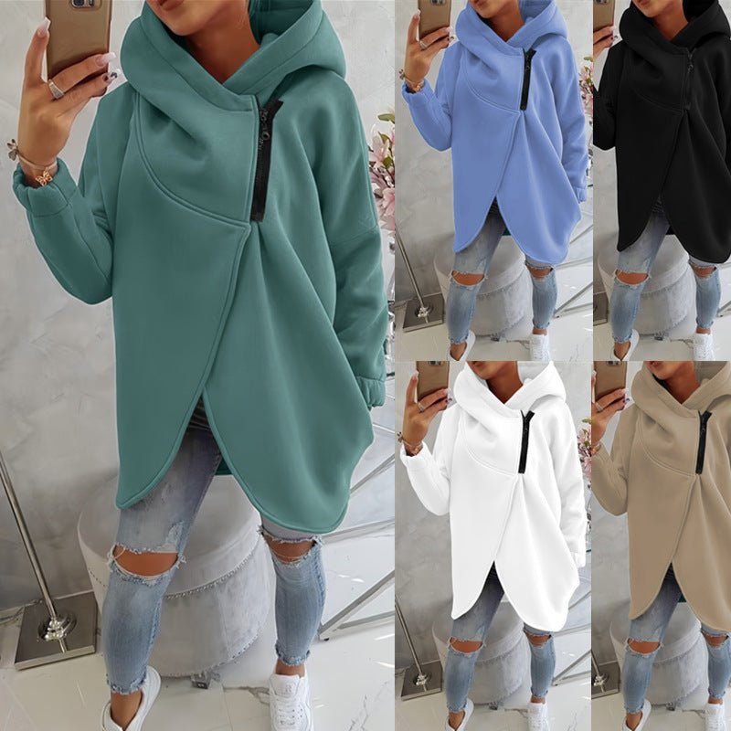 Millie | Zip Hooded Relaxed Fit Sweatshirt