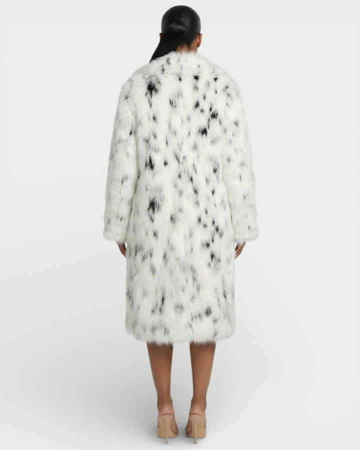 Isla womens oversized leopard faux fur coat