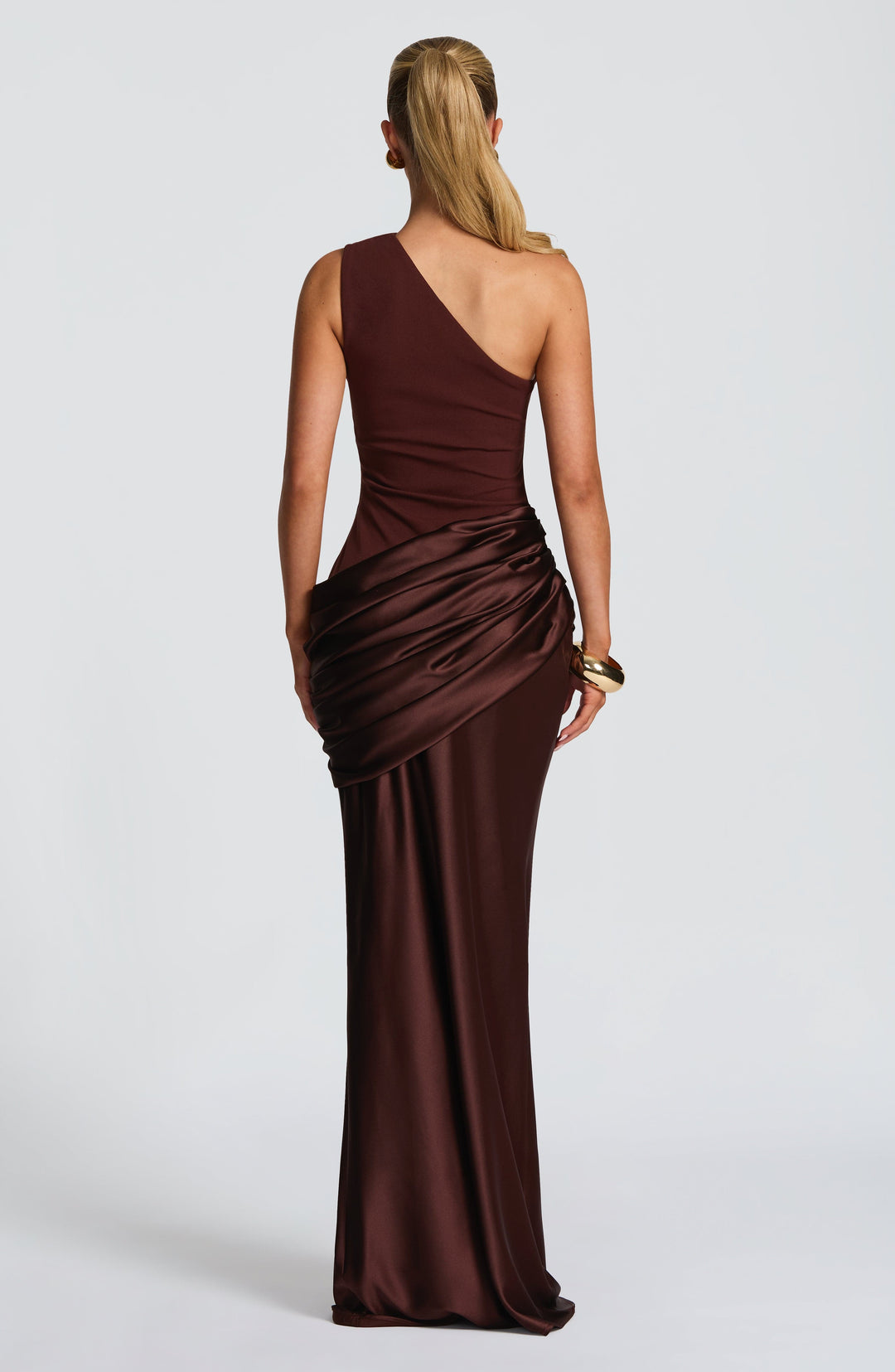 Alice | Wedding Guest One Shoulder Satin Maxi Dress