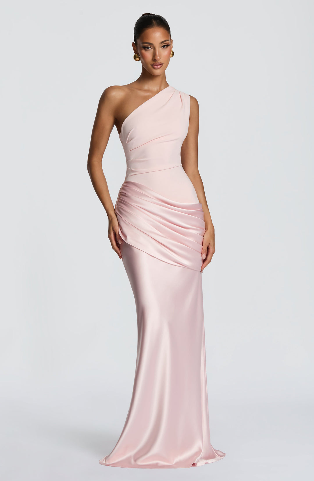 Alice | Wedding Guest One Shoulder Satin Maxi Dress