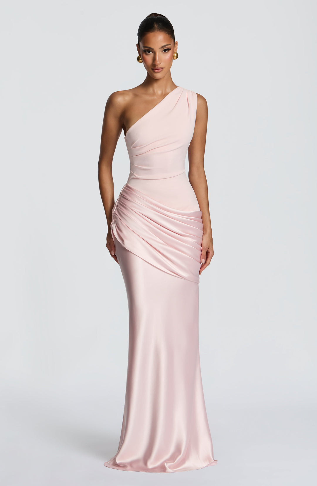 Alice | Wedding Guest One Shoulder Satin Maxi Dress