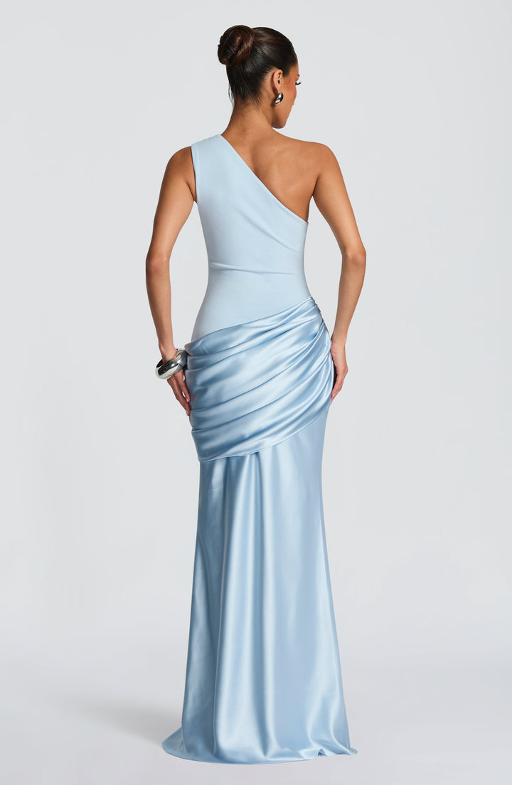 Alice | Wedding Guest One Shoulder Satin Maxi Dress