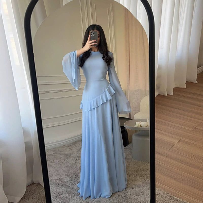 Alice | Wedding Guest Ruffle Long Sleeve Maxi Dress