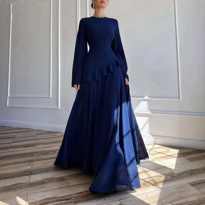 Alice | Wedding Guest Ruffle Long Sleeve Maxi Dress