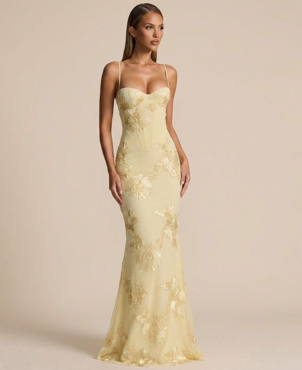 Amelia | Wedding Guest Floral Chiffon Maxi Dress