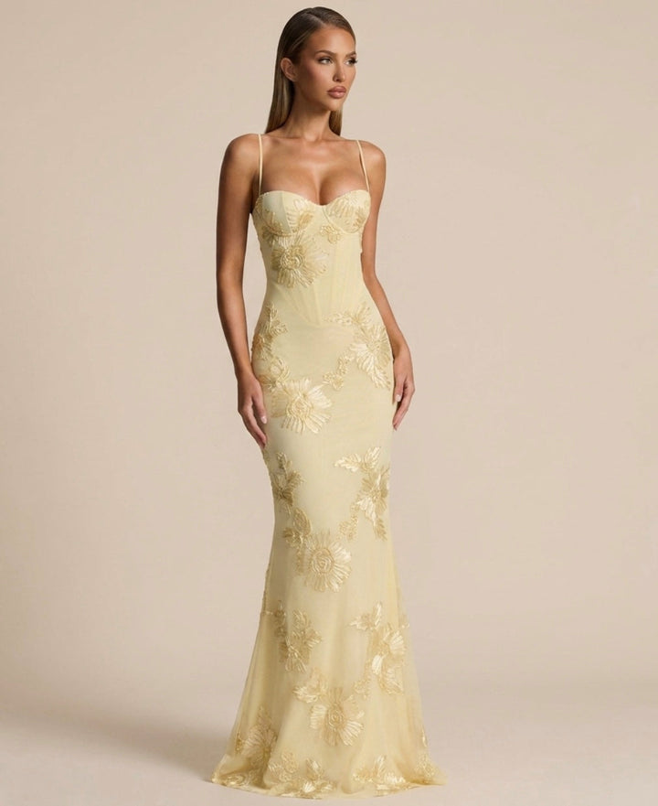 Amelia | Wedding Guest Floral Chiffon Maxi Dress