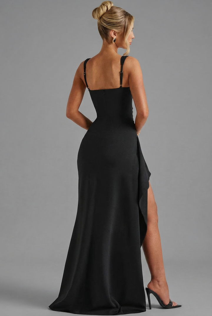 Amelia | Wedding Guest Sleeveless Ruched Maxi Dress