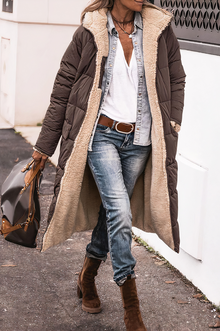Amelia | Womens Oversized Longline Quilted Puffer Coat