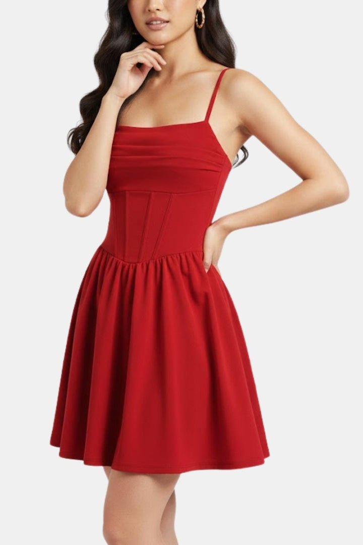 Arabella | Corset Pleated Cocktail Party Mini Dress
