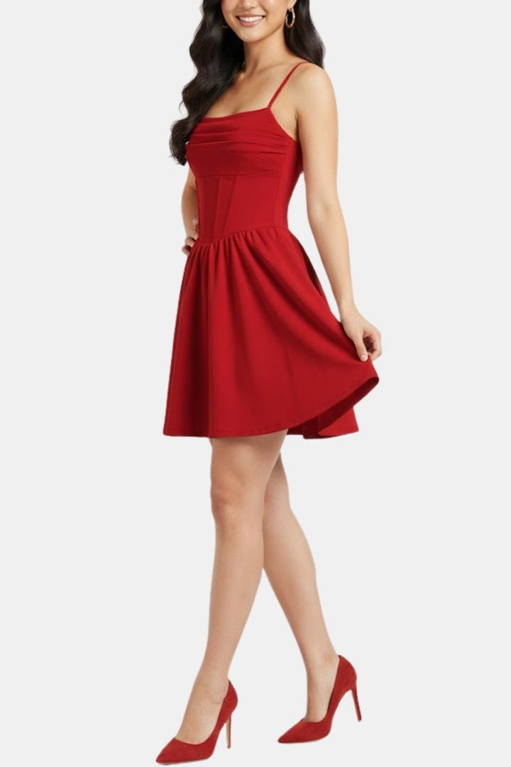 Arabella | Corset Pleated Cocktail Party Mini Dress
