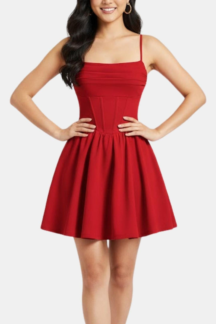 Arabella | Corset Pleated Cocktail Party Mini Dress