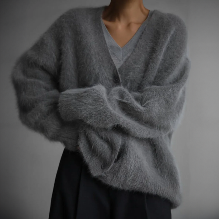 Arabella | Womens Oversized V Neck Button Long Sleeve Cardigan