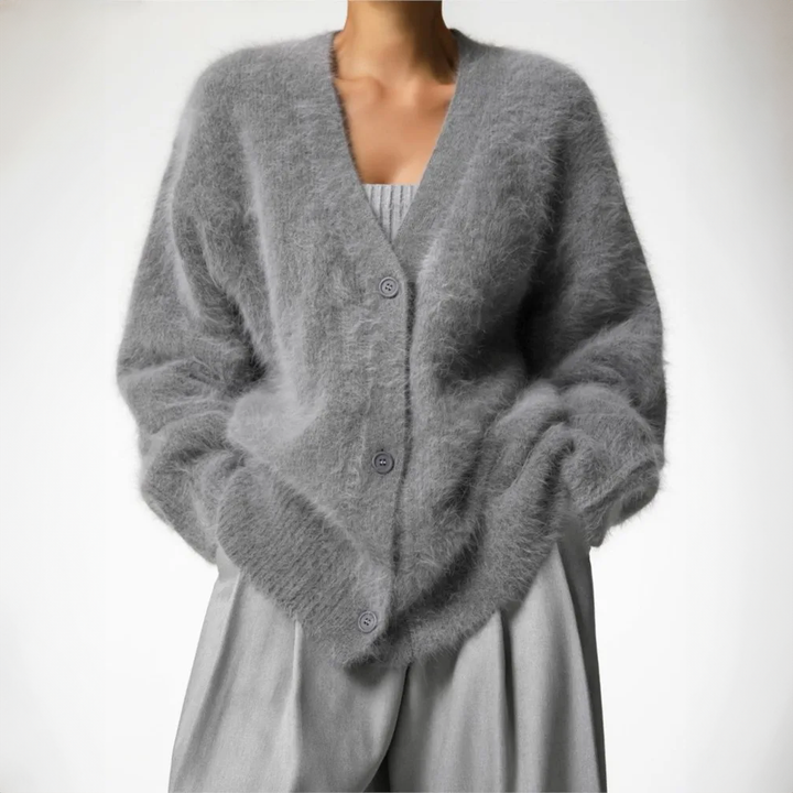 Arabella | Womens Oversized V Neck Button Long Sleeve Cardigan