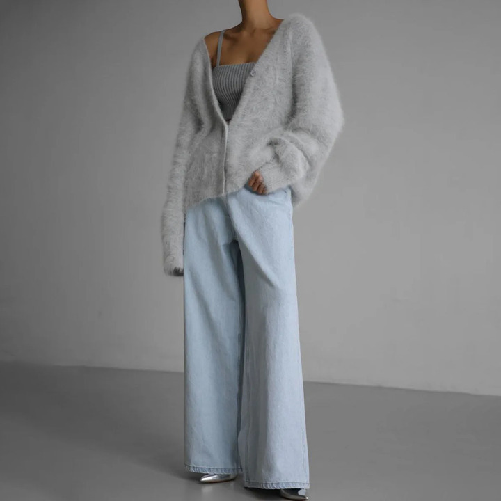 Arabella | Womens Oversized V Neck Button Long Sleeve Cardigan