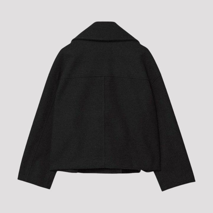 Ashley | Womens Double Breasted Collared Wool Blend Peacoat
