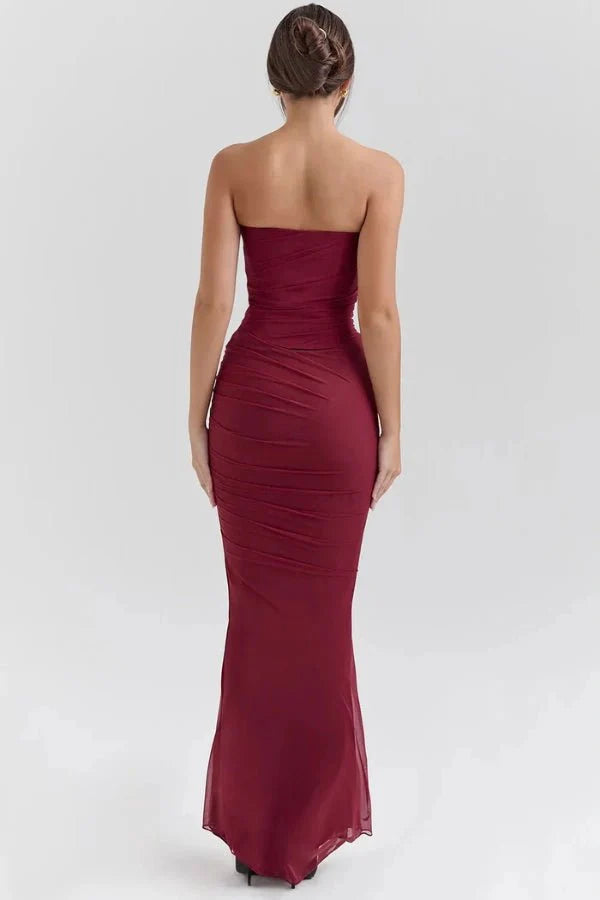 Ava | Wedding Guest Chiffon Halter Maxi Dress