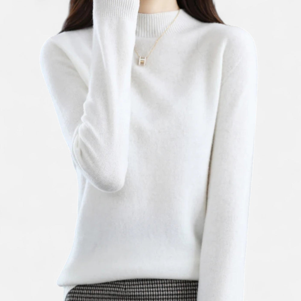 Ava | Womens Mock Neck Long Sleeve Relaxed Jumper