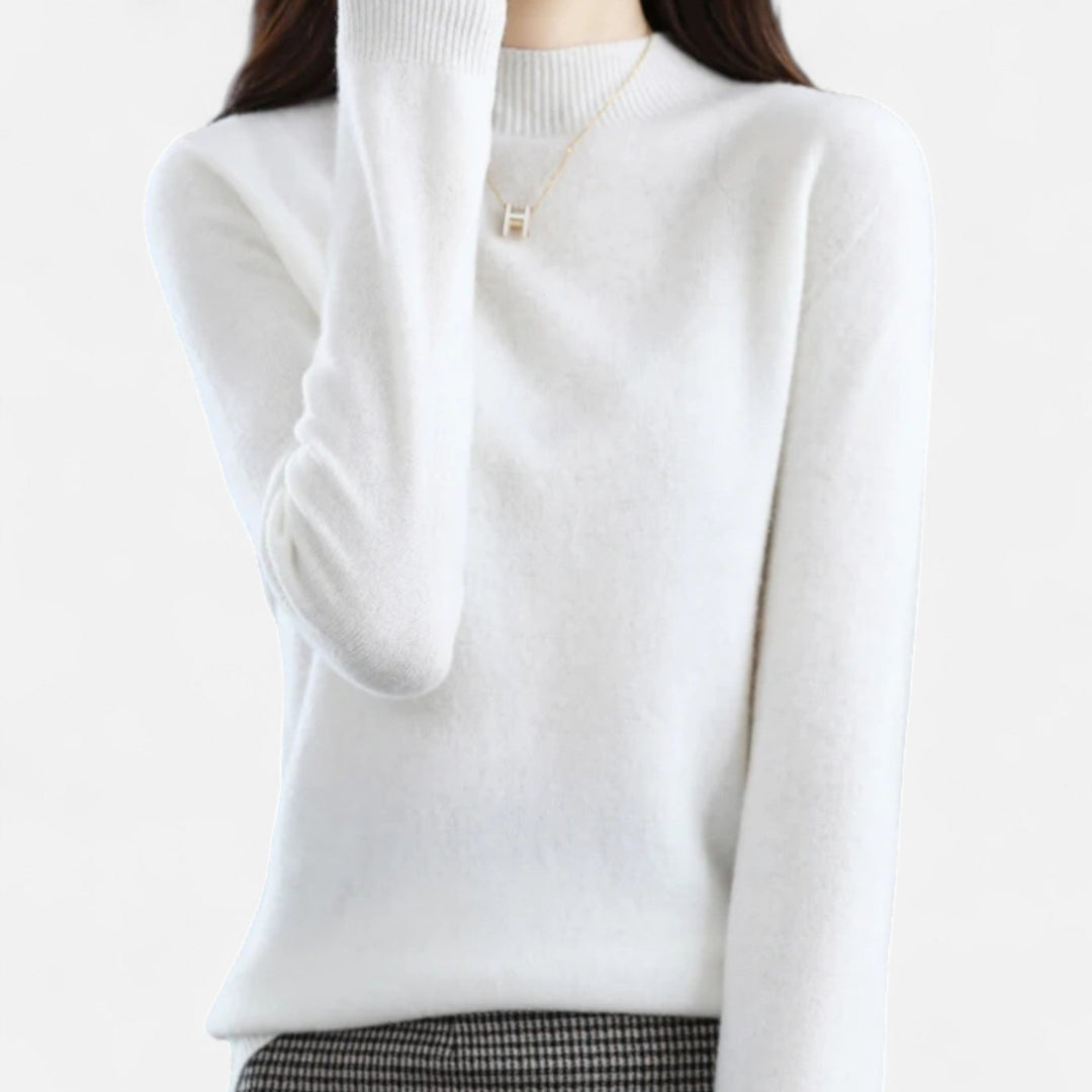 Ava | Womens Mock Neck Long Sleeve Relaxed Jumper
