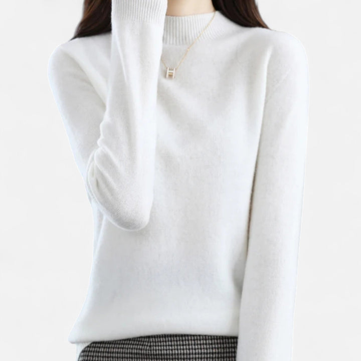 Ava | Womens Mock Neck Long Sleeve Relaxed Jumper
