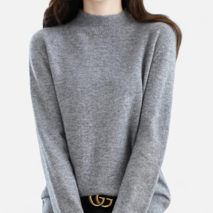 Ava | Womens Mock Neck Long Sleeve Relaxed Jumper