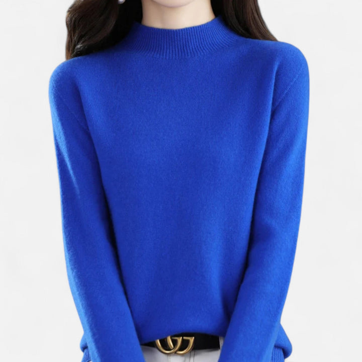 Ava | Womens Mock Neck Long Sleeve Relaxed Jumper