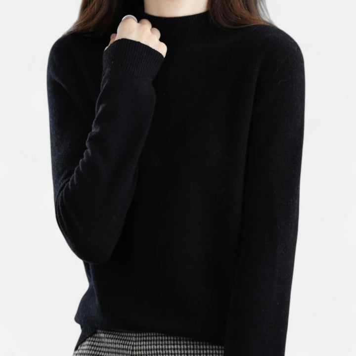 Ava | Womens Mock Neck Long Sleeve Relaxed Jumper