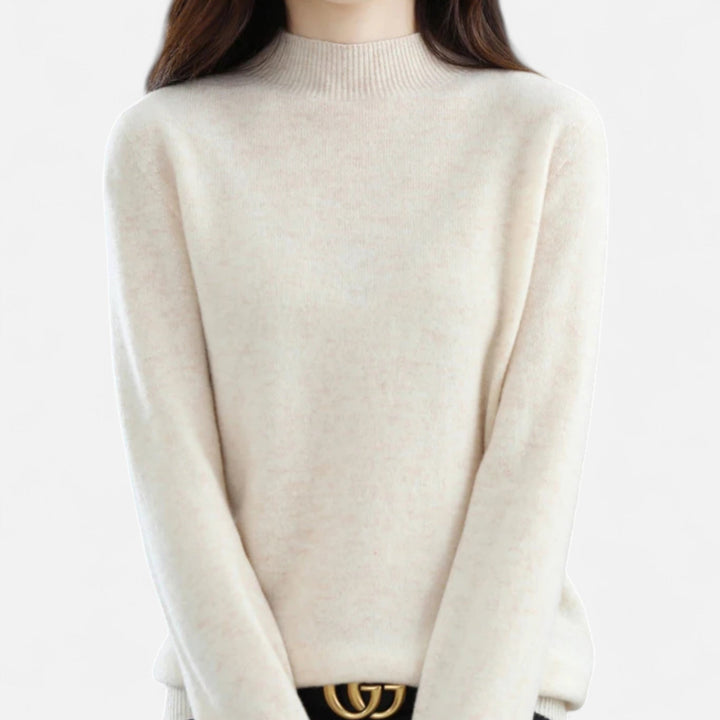Ava | Womens Mock Neck Long Sleeve Relaxed Jumper