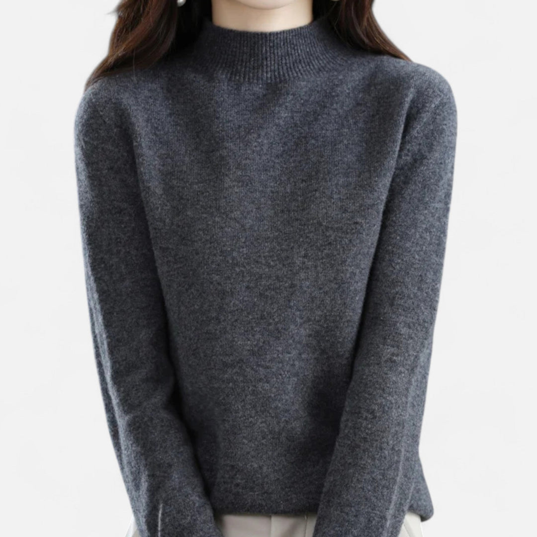 Ava | Womens Mock Neck Long Sleeve Relaxed Jumper