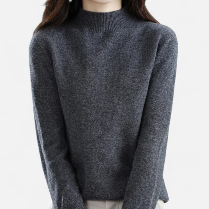Ava | Womens Mock Neck Long Sleeve Relaxed Jumper