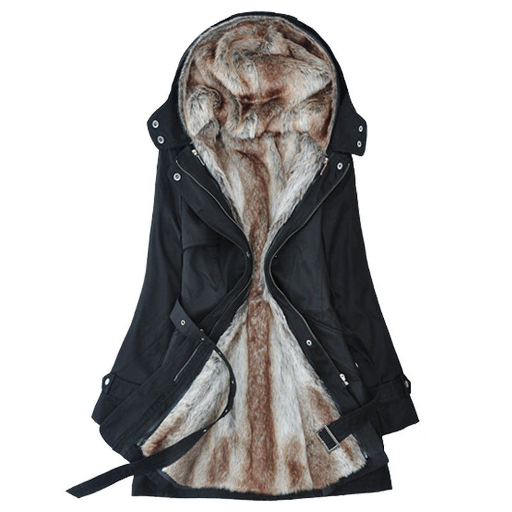Ava | Womens Zip Hooded Belted Parka Coat
