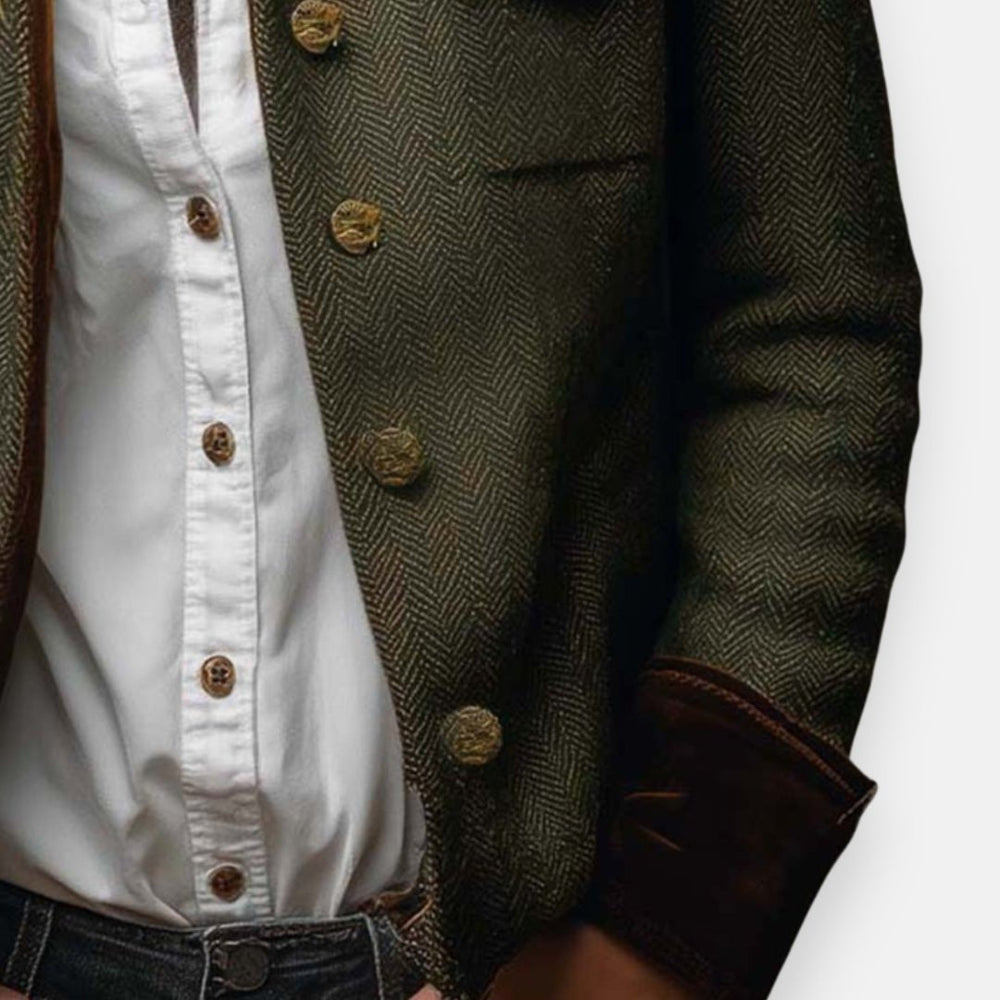 Beatrice | Womens Fitted Herringbone Tweed Collared Jacket