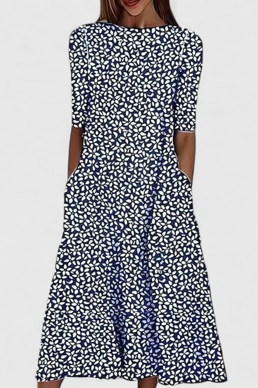 Bronte | Womens Floral Summer Short Sleeve Midi Dress