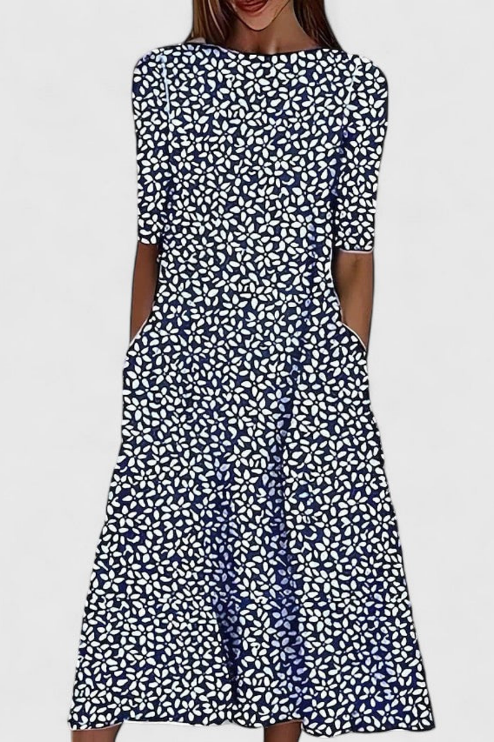 Bronte | Womens Floral Summer Short Sleeve Midi Dress