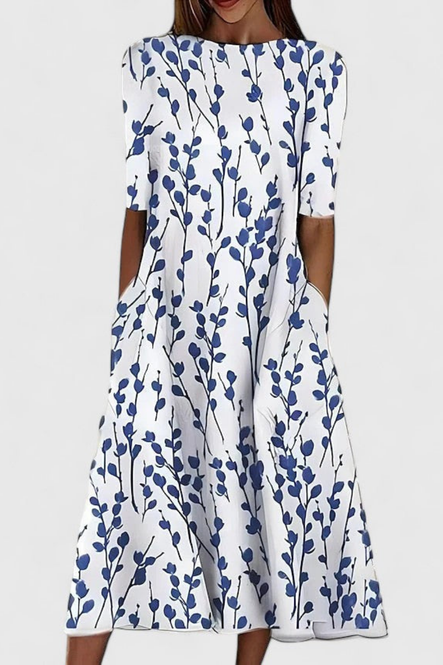Bronte | Womens Floral Summer Short Sleeve Midi Dress