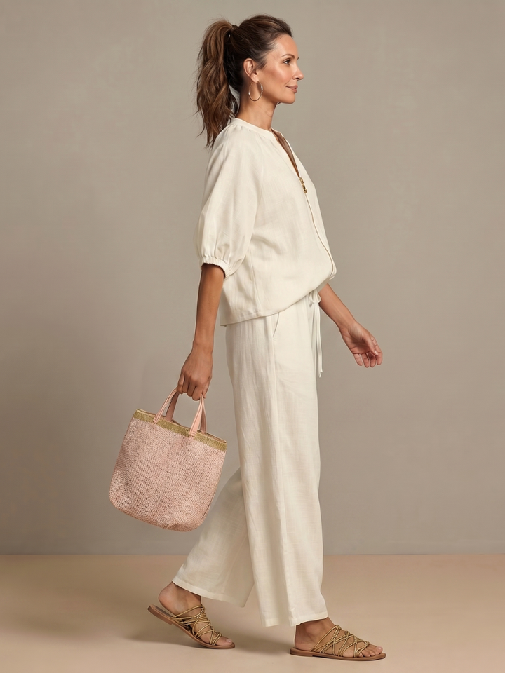 Bronte | Womens V Neck Zip Blouse Going Out Top