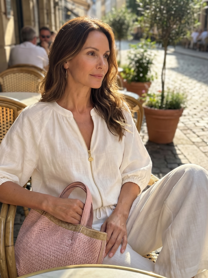 Bronte | Womens V Neck Zip Blouse Going Out Top