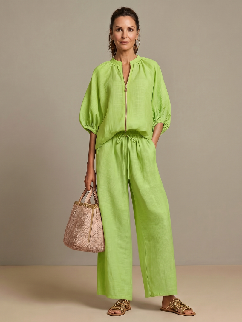 Bronte | Womens V Neck Zip Blouse Going Out Top