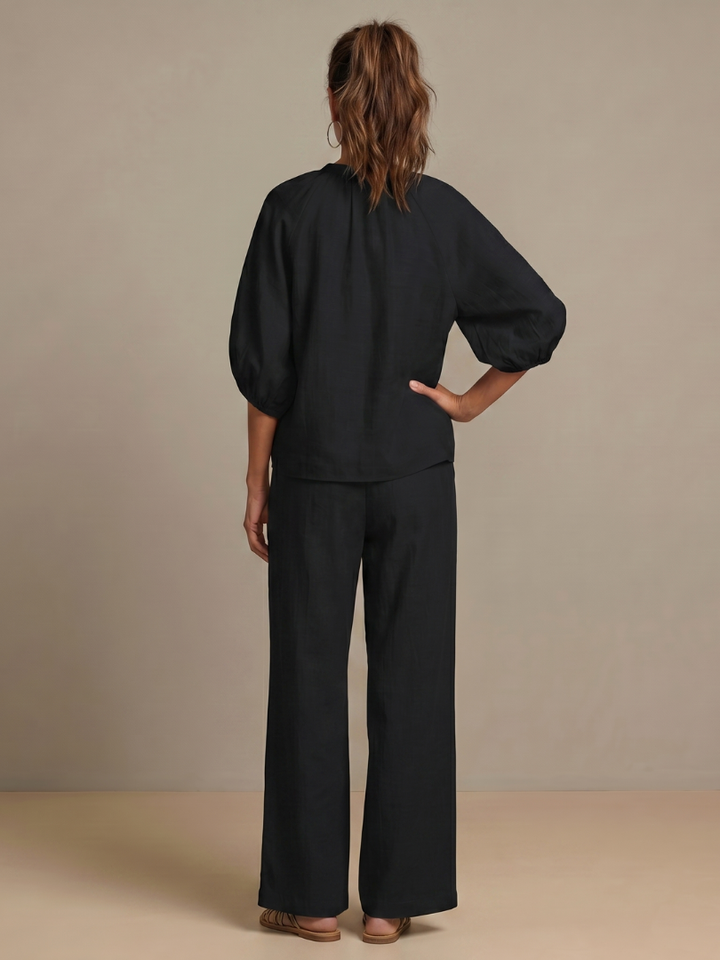 Bronte | Womens V Neck Zip Blouse Going Out Top