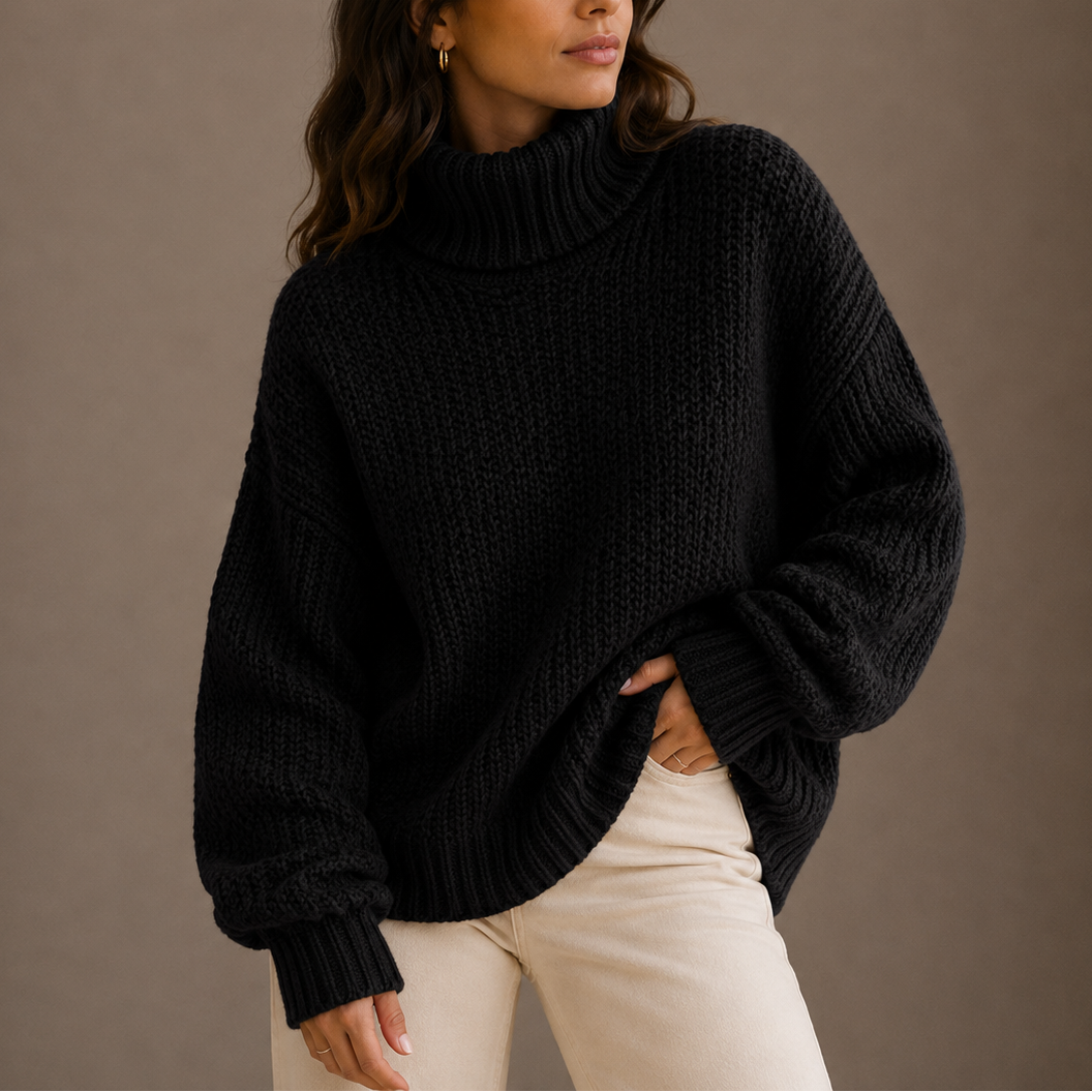 Daisy | Chunky Knit Turtleneck Jumper Oversized