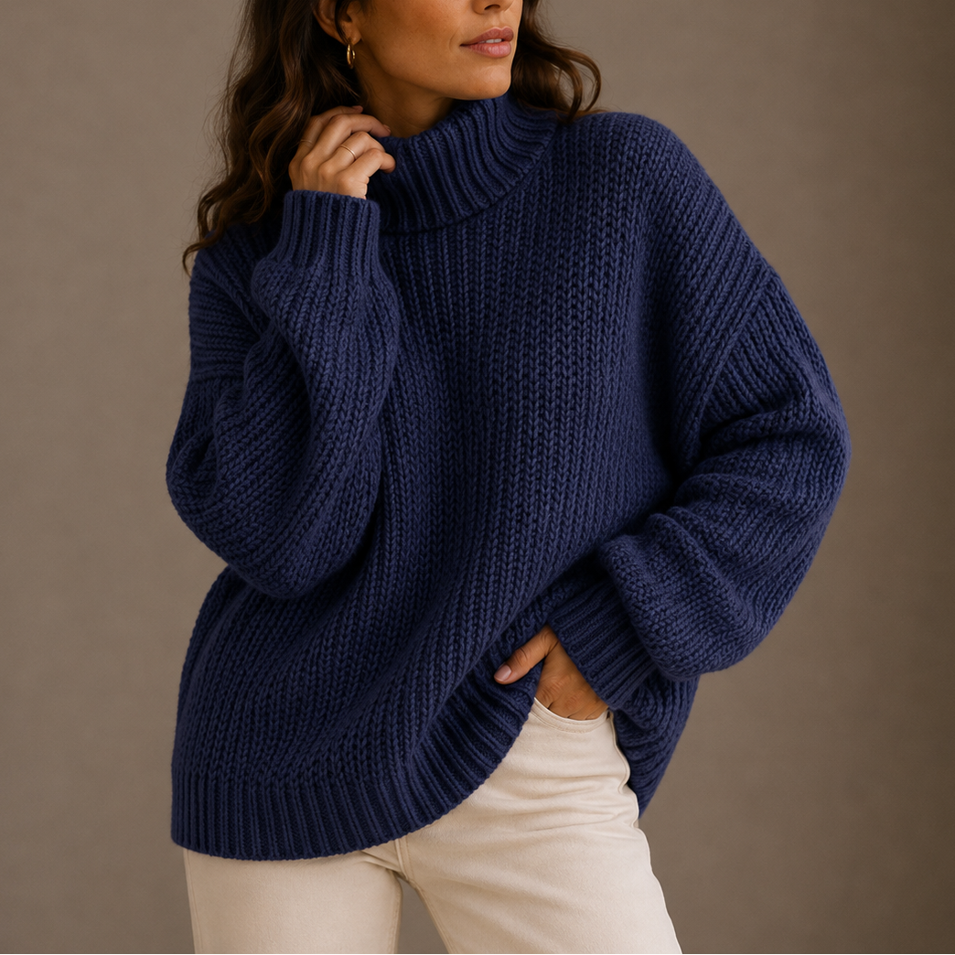 Daisy | Chunky Knit Turtleneck Jumper Oversized