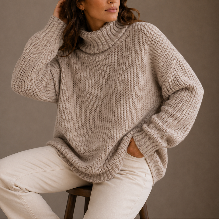 Daisy | Chunky Knit Turtleneck Jumper Oversized