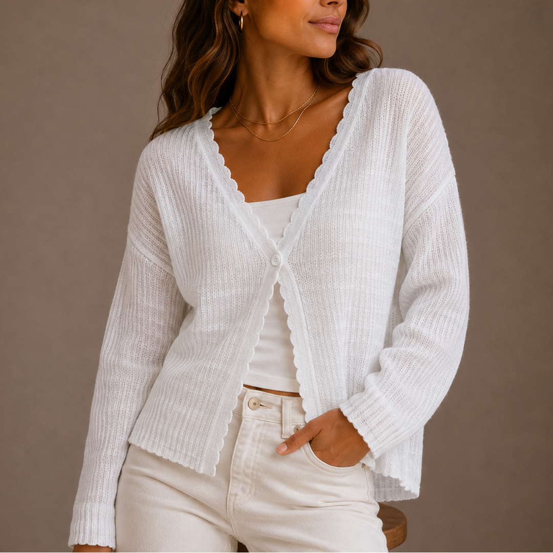 Grace | Knit Cardigan V-Neck Button Relaxed Long Sleeve