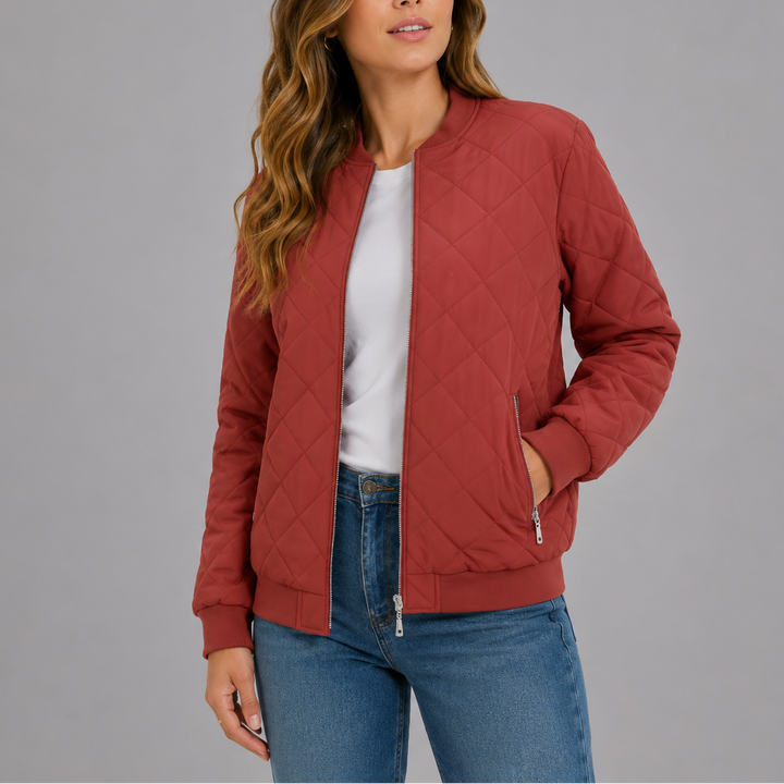 Rosie | Quilted Bomber Jacket Womens Relaxed Zip
