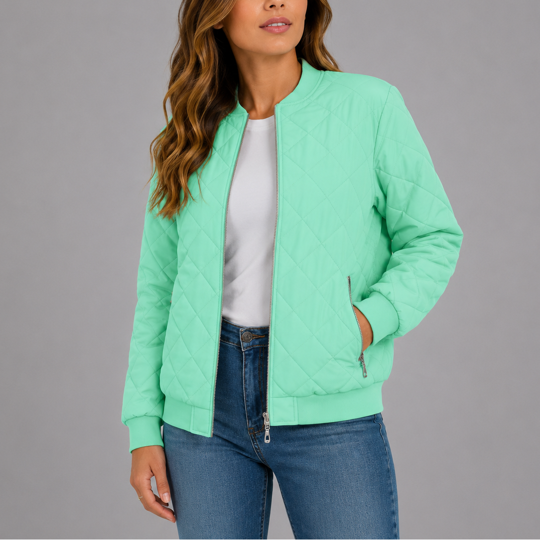 Rosie | Quilted Bomber Jacket Womens Relaxed Zip