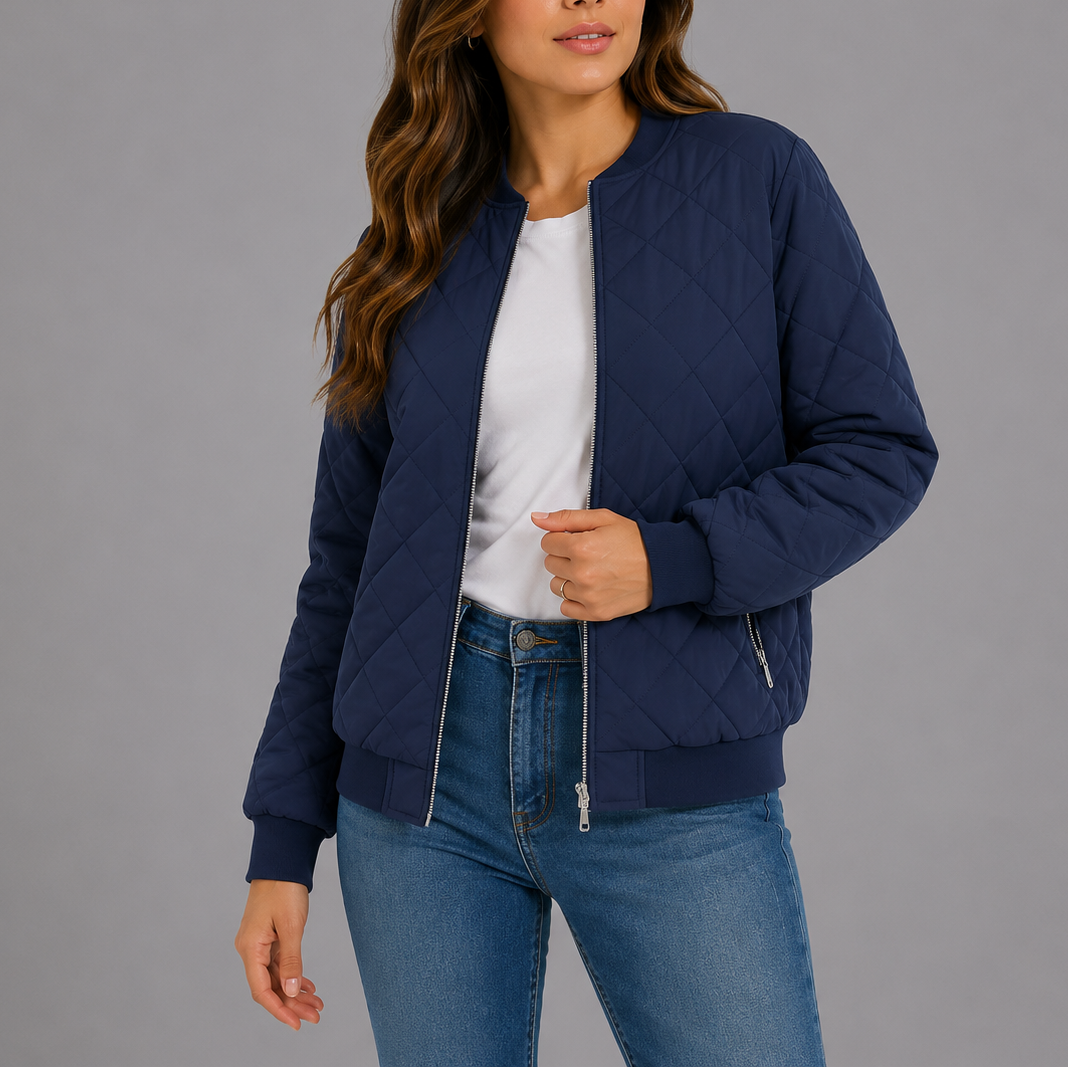 Rosie | Quilted Bomber Jacket Womens Relaxed Zip