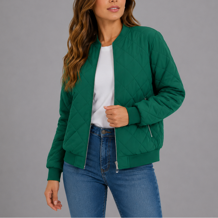Rosie | Quilted Bomber Jacket Womens Relaxed Zip