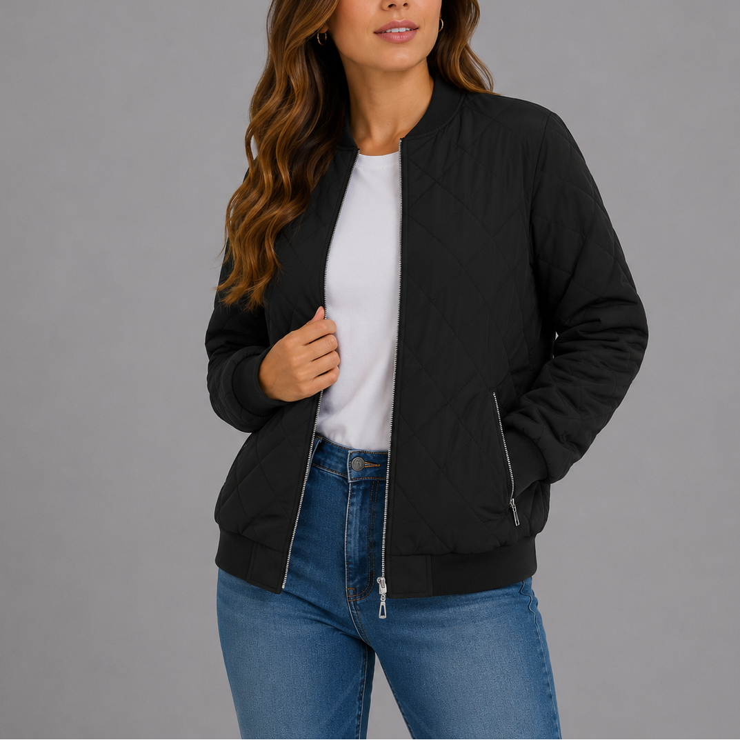 Rosie | Quilted Bomber Jacket Womens Relaxed Zip